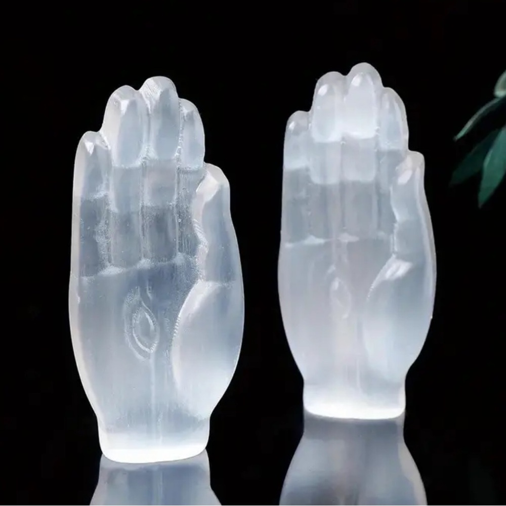 Reiki Charger Selenite Hand View 6